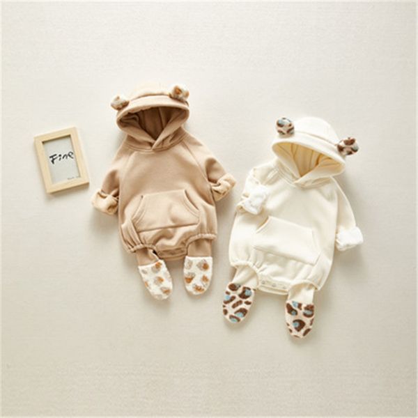 2020now in winter baby fur ears baby clothes hooded hooded halter crawling suit with fleece thickening, White
2020now in winter baby fur ears baby clothes hooded hooded halter crawling suit with fleece thickening, White