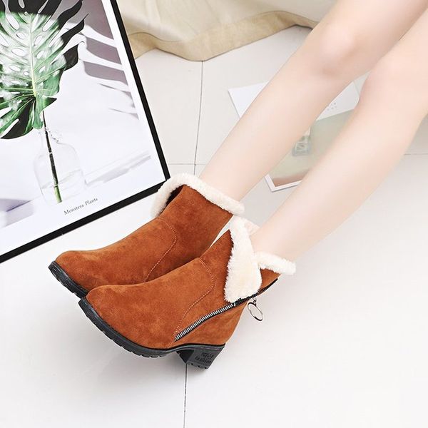 warm white plush snow boots women winter non-slip zip flock thick heels short martin boots round toe female comfort casual shoes, Black
warm white plush snow boots women winter non-slip zip flock thick heels short martin boots round toe female comfort casual shoes, Black