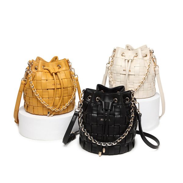 summer 2020 new fashion chain handbag designer small bucket bag leather weave drawstring women bag women shoulder crossbody
summer 2020 new fashion chain handbag designer small bucket bag leather weave drawstring women bag women shoulder crossbody