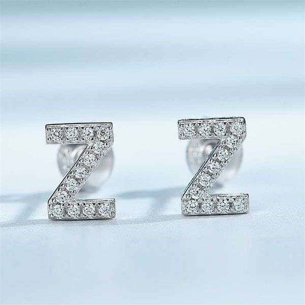 other 925 sterling silver z numbers clip eearrings cubic zircon party gift mothder's day fashion fine jewelry earrings, Golden;silver