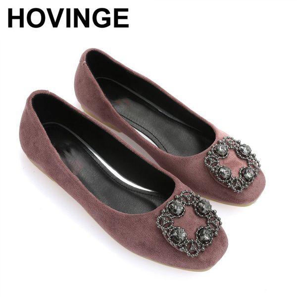 hovinge spring slip on flats ladies crystal flat shoes rhinestone buckle suede leather single shoes, Black
hovinge spring slip on flats ladies crystal flat shoes rhinestone buckle suede leather single shoes, Black