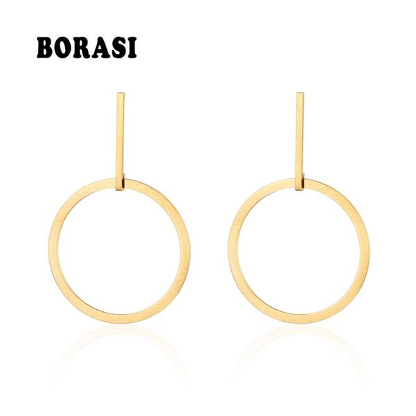 borasi big circle round stud gold color stainless steel steampunk style long dangle earrings for female fashion party jewelry, Silver
borasi big circle round stud gold color stainless steel steampunk style long dangle earrings for female fashion party jewelry, Silver