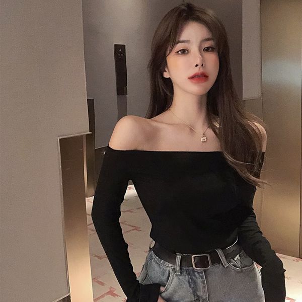 womens cross-neck off-shoulder sweater 2020 autumn new slim-fit slim-looking t-shirt womens off-shoulder shirt, White
womens cross-neck off-shoulder sweater 2020 autumn new slim-fit slim-looking t-shirt womens off-shoulder shirt, White