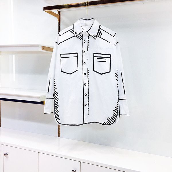 new 2020 fashion trend graffiti letter logo lapel long sleeve shirt casual couple shirt women's clother shirts for women size s-xl, White
new 2020 fashion trend graffiti letter logo lapel long sleeve shirt casual couple shirt women's clother shirts for women size s-xl, White