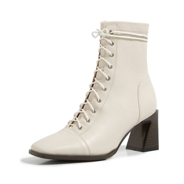 fashion platform winter party wedding ankle boots genuine leather shoes woman lace up high heels boots square toe ladies, Black
fashion platform winter party wedding ankle boots genuine leather shoes woman lace up high heels boots square toe ladies, Black