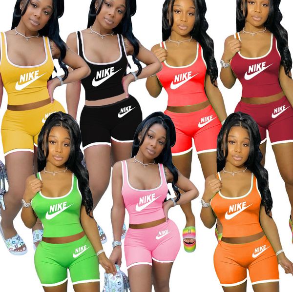 summer women tracksuits fashion letter printed two piece sets sports solid color vest shorts outfits 7 colors selling y22, Gray
summer women tracksuits fashion letter printed two piece sets sports solid color vest shorts outfits 7 colors selling y22, Gray