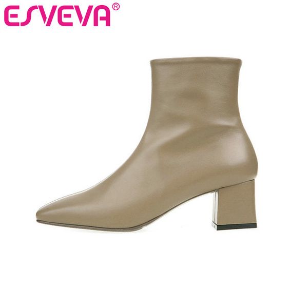 boots esveva 2021 women shoes winter ankle genuine leather+pu square med heel zipper motorcycle platform size 34-39, Black
boots esveva 2021 women shoes winter ankle genuine leather+pu square med heel zipper motorcycle platform size 34-39, Black