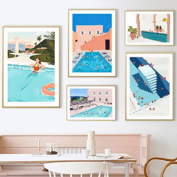 summer swimming pool party wall art canvas painting nordic posters and prints wall pictures for living room art print decoration
summer swimming pool party wall art canvas painting nordic posters and prints wall pictures for living room art print decoration