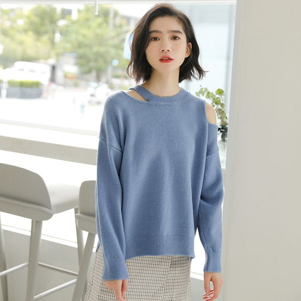 women's sweater solid irregular cotton sweaters loose shoulder off long sleeve knitted pullovers fall winter jumpers w036, White;black 
women's sweater solid irregular cotton sweaters loose shoulder off long sleeve knitted pullovers fall winter jumpers w036, White;black