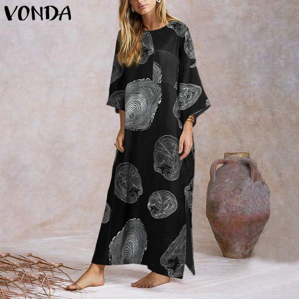 casual dresses women print elegant dress vonda summer sundress half sleeve robe cotton linen maxi vestidos split plus size, Black;gray
casual dresses women print elegant dress vonda summer sundress half sleeve robe cotton linen maxi vestidos split plus size, Black;gray