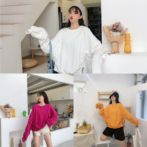 zg simple fashion solid color large size t-shirt sweater bat sleeve round neck women's sweater 20 new bottom drawstring waist t-shirt f, Black
zg simple fashion solid color large size t-shirt sweater bat sleeve round neck women's sweater 20 new bottom drawstring waist t-shirt f, Black