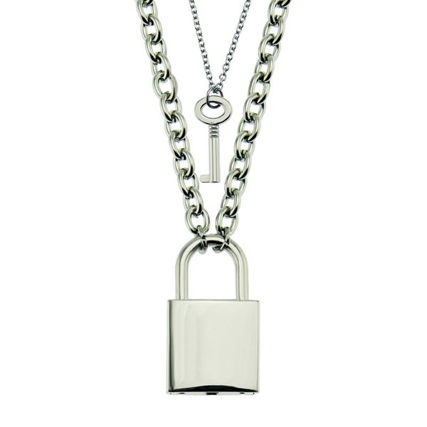 fashion key padlock pendant necklace for women men silver plated lock necklace layered chain punk jewelry
fashion key padlock pendant necklace for women men silver plated lock necklace layered chain punk jewelry
