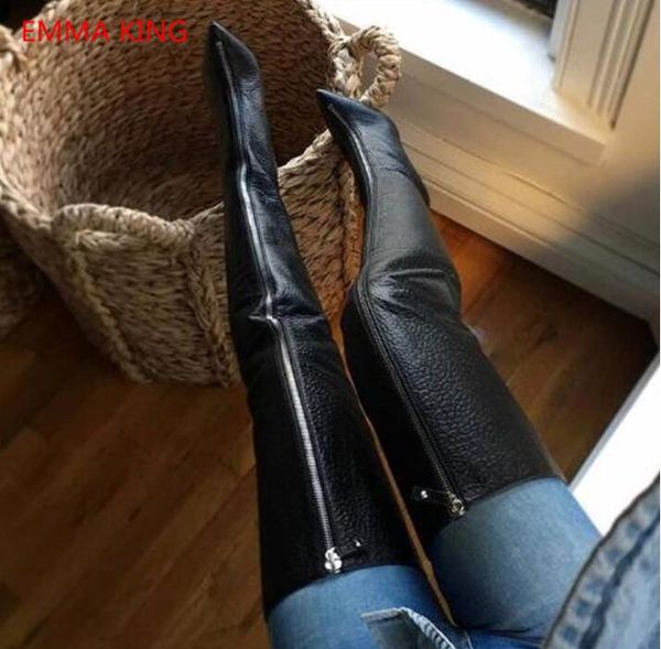 2020 women black leather boots pointed toe stilettos high heels shoes crotch women over the knee long zipper boots
2020 women black leather boots pointed toe stilettos high heels shoes crotch women over the knee long zipper boots