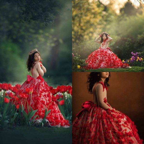 red illusion flower girl dresses custom made long sleeve 3d floral appliques girls communion dress, Red;yellow
red illusion flower girl dresses custom made long sleeve 3d floral appliques girls communion dress, Red;yellow