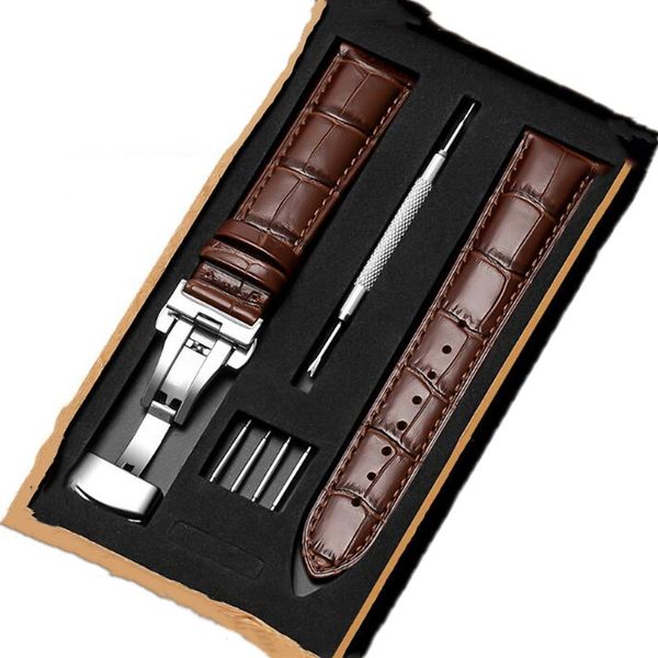 12mm-24mm leather watch band double press butterfly buckle leather watch strap bracelet with install tool in wooden box, Black;brown
12mm-24mm leather watch band double press butterfly buckle leather watch strap bracelet with install tool in wooden box, Black;brown