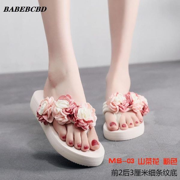 camellia slanted heel flip-flops summer new elastic cloth with women's slippers color matching rose flower sponge cake sandals, Black
camellia slanted heel flip-flops summer new elastic cloth with women's slippers color matching rose flower sponge cake sandals, Black