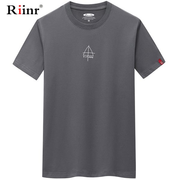 riinr tee simple creative design triangle print cotton t shirts men's new arrival summer style short sleeve men t-shirt