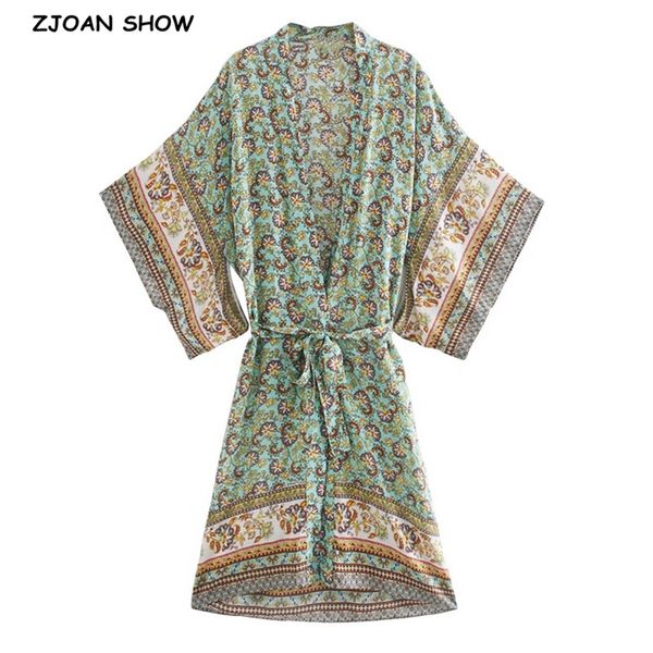 2020 boho location floral print long kimono shirt green hippie women tie bow sashes long cardigan loose blouse holiday, White
2020 boho location floral print long kimono shirt green hippie women tie bow sashes long cardigan loose blouse holiday, White
