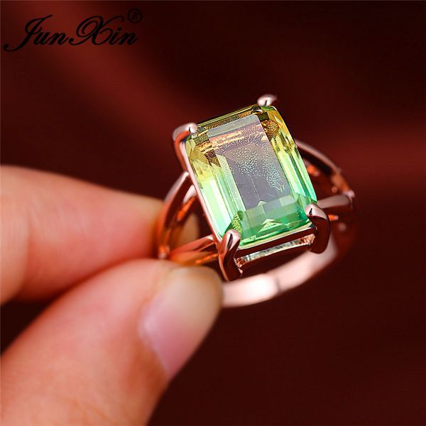 female gradient rainbow fire crystal rectangle ring rose gold green blue red zircon vintage wedding rings for women jewelry gift, Golden;silver
female gradient rainbow fire crystal rectangle ring rose gold green blue red zircon vintage wedding rings for women jewelry gift, Golden;silver