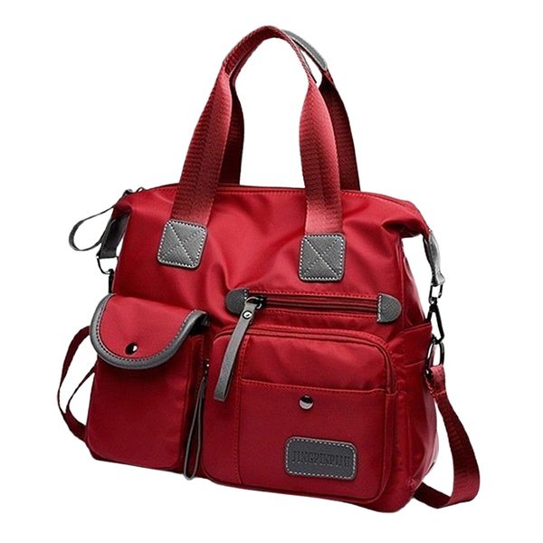 women's large capacity casual shoulder bag waterproof multi pockets oxford cloth cross body handbag tote, Black;red
women's large capacity casual shoulder bag waterproof multi pockets oxford cloth cross body handbag tote, Black;red