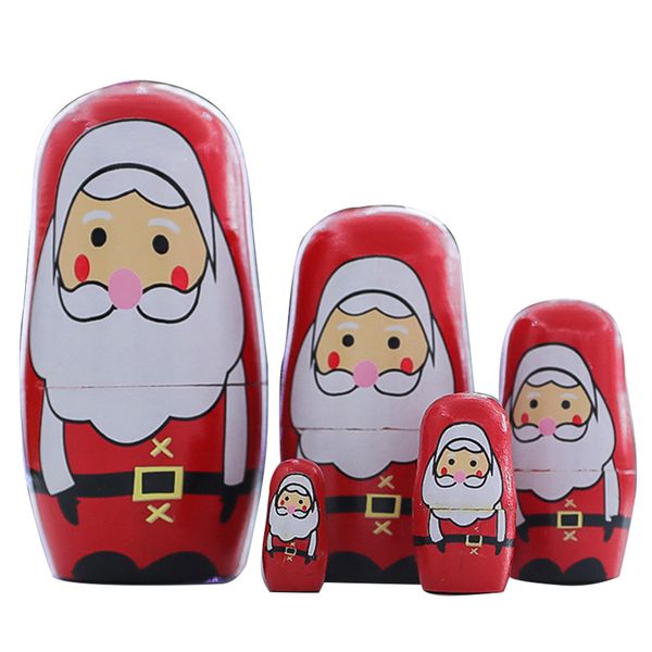 5pcs matryoshka wooden christmas decoration portable nesting doll home kids cute
5pcs matryoshka wooden christmas decoration portable nesting doll home kids cute