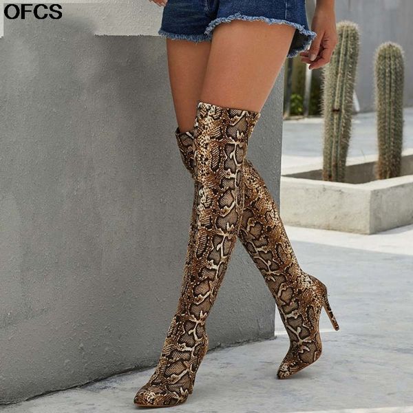 boots long women high heel snakeskin grain stretch fabric over the knee pointed toe club thigh shoes, Black
boots long women high heel snakeskin grain stretch fabric over the knee pointed toe club thigh shoes, Black
