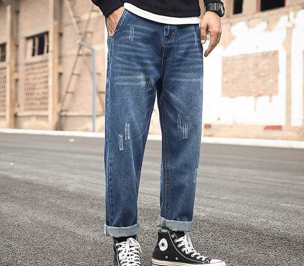 2020 autumn spring men's baggy stretch jeans trendy straight denim trouers, Blue
2020 autumn spring men's baggy stretch jeans trendy straight denim trouers, Blue