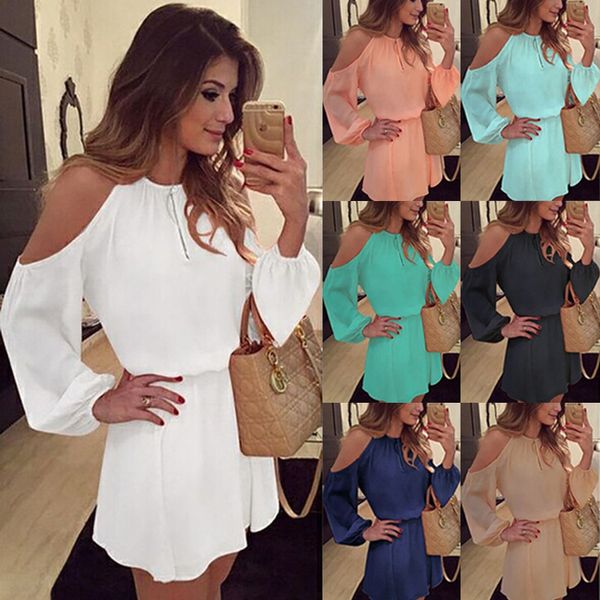 2019 new style, fashionable chiffon off-the-shoulder dress, design suspender long-sleeved dress, casual solid color 7-color women's sli, White;black
2019 new style, fashionable chiffon off-the-shoulder dress, design suspender long-sleeved dress, casual solid color 7-color women's sli, White;black