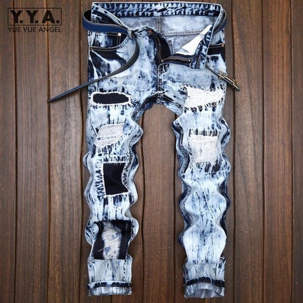 men's jeans mens punk distressed hole trousers for man patchwork light blue male washed zipper homme denim pants
men's jeans mens punk distressed hole trousers for man patchwork light blue male washed zipper homme denim pants