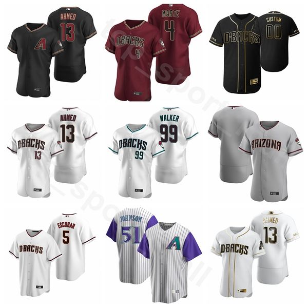 2020 baseball 51 randy johnson jersey 20 luis gonzalez 12 steve finley 38 curt schilling 17 brandon webb cooperstown men kids lady, Blue;black