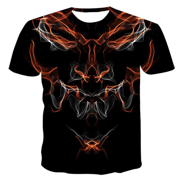 summer men skull breathable printing cool avatar 3d print shirts oversized humor aesthetic men clothing