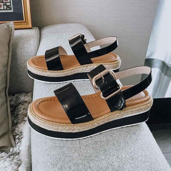 sandals yd-ever 2021 summer limited design genuine leather peep round toe med heels straw wedges buckle straps fashion 66-a, Black
sandals yd-ever 2021 summer limited design genuine leather peep round toe med heels straw wedges buckle straps fashion 66-a, Black