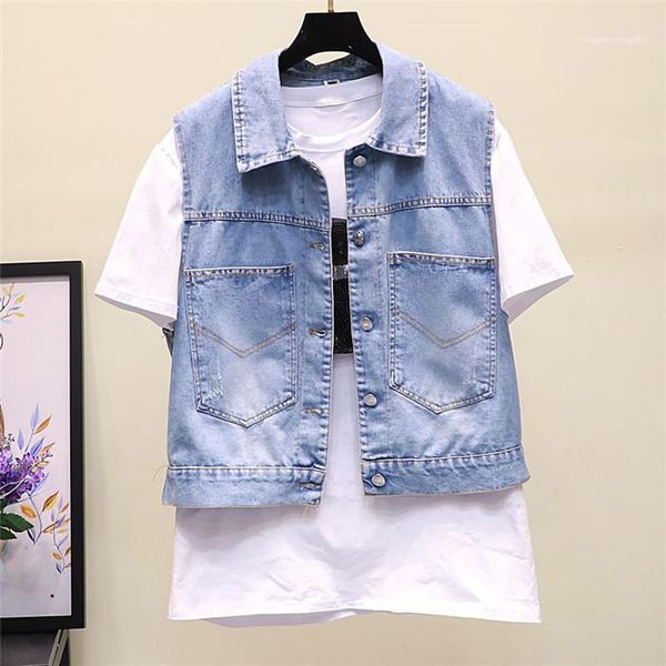 spring coats fashion womens jean vest lapel neck sleeveless womens outerwear light blue ladies, Black;white
spring coats fashion womens jean vest lapel neck sleeveless womens outerwear light blue ladies, Black;white