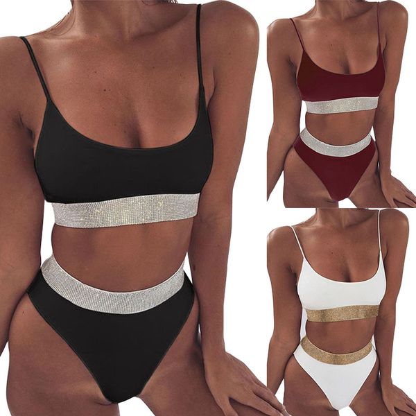 women bikinis high cut two piece swimwear solid sequin bathing suits ladies swim wear summer swimsuit 9 colors 050602
women bikinis high cut two piece swimwear solid sequin bathing suits ladies swim wear summer swimsuit 9 colors 050602