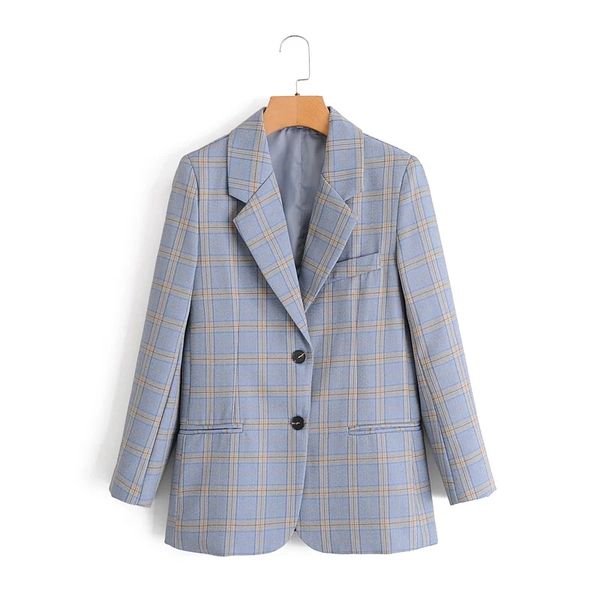 women's suits & blazers vintage elegant plaid single breasted 2021 women fashion pockets notched blazer coat casual chic outerwear, White;black
women's suits & blazers vintage elegant plaid single breasted 2021 women fashion pockets notched blazer coat casual chic outerwear, White;black