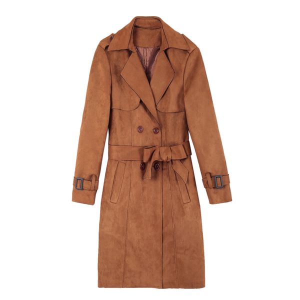 2020 new spring autumn overcoats women chamois trench coats long sleeve fashion turn-down collar clothing mid-long trench l100, Tan;black
2020 new spring autumn overcoats women chamois trench coats long sleeve fashion turn-down collar clothing mid-long trench l100, Tan;black