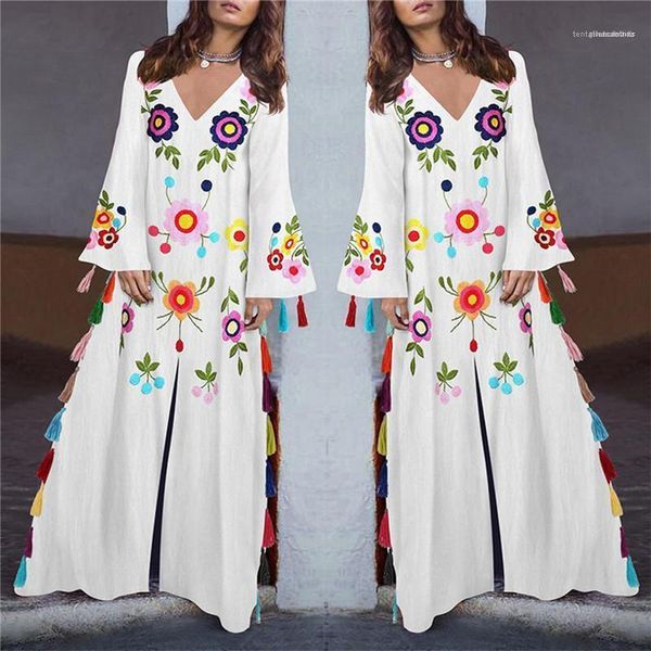 print tassel bohemian dresses loose bell sleeve floor length female clothing womens designer casual dress fashion, Black;gray
print tassel bohemian dresses loose bell sleeve floor length female clothing womens designer casual dress fashion, Black;gray