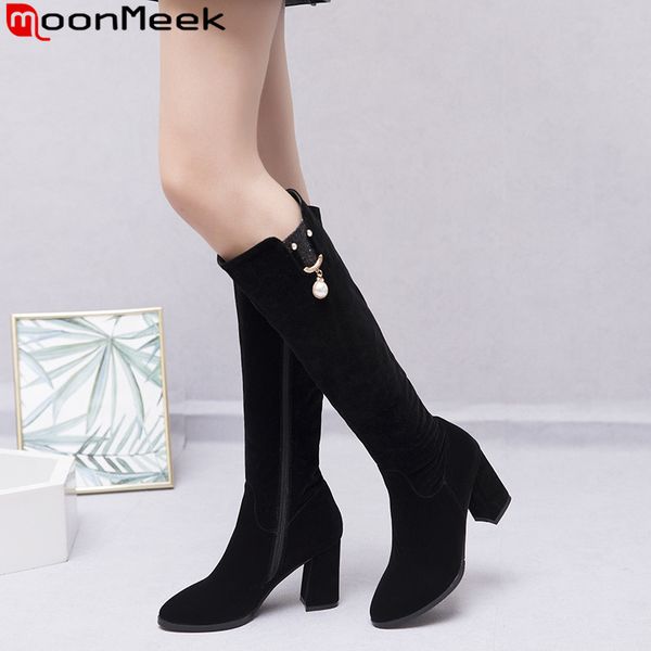 moonmeek 2020 new knee high boots women round toe zip ladies boots flock high heels prom big size 34-43, Black
moonmeek 2020 new knee high boots women round toe zip ladies boots flock high heels prom big size 34-43, Black