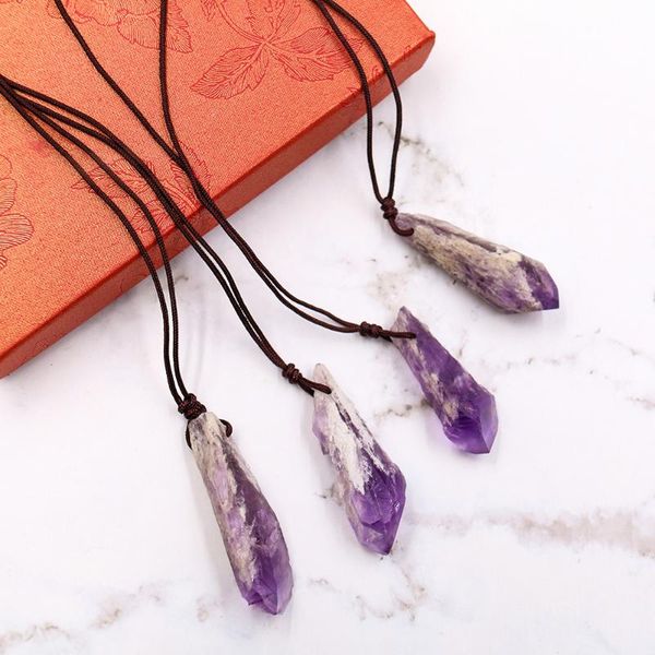 natural stone six-prism pendant necklace column amethysts crystal irregular shape energy semi-precious chakra reiki raw ore jewe, Silver
natural stone six-prism pendant necklace column amethysts crystal irregular shape energy semi-precious chakra reiki raw ore jewe, Silver