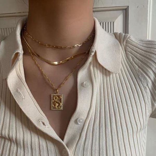 trendy gold color dragon crystal pendant necklace for women girl religious metal chains choker multilayer necklaces party gifts, Silver
trendy gold color dragon crystal pendant necklace for women girl religious metal chains choker multilayer necklaces party gifts, Silver