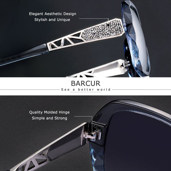 polarized barcur women original sunglasses elegant design for ladies sun glasses female ch01, Blue
polarized barcur women original sunglasses elegant design for ladies sun glasses female ch01, Blue