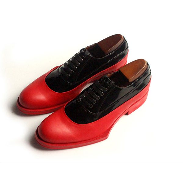 100% handmade euro men real leather formal oxfords geometric platform block med heels mixed color male wedding dress shoes, Black
100% handmade euro men real leather formal oxfords geometric platform block med heels mixed color male wedding dress shoes, Black