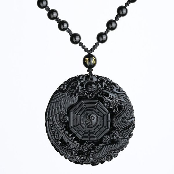 wholesale 10 pcs handmade weave black obsidian stone engraved dragon and phoenix pendant beads chain necklace for gift jewelry, Silver
wholesale 10 pcs handmade weave black obsidian stone engraved dragon and phoenix pendant beads chain necklace for gift jewelry, Silver
