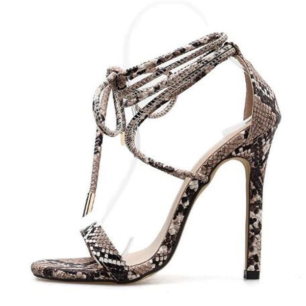 sandals summer women high heels lady pumps pu lace up thin heel open toed snake pattern classics fashion shoes, Black
sandals summer women high heels lady pumps pu lace up thin heel open toed snake pattern classics fashion shoes, Black