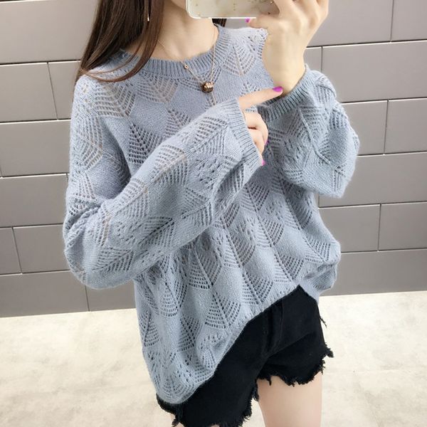 new autumn winter solid color knitted sweaters women casual long sleeve o-neck pullovers hollow loose, White;black
new autumn winter solid color knitted sweaters women casual long sleeve o-neck pullovers hollow loose, White;black