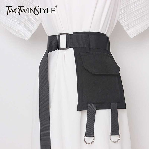 twotwinstyle elegant irregular blet women asymmetrical patchwork pocket belts for female fashion accessories 2020 summer tide, Black;brown
twotwinstyle elegant irregular blet women asymmetrical patchwork pocket belts for female fashion accessories 2020 summer tide, Black;brown