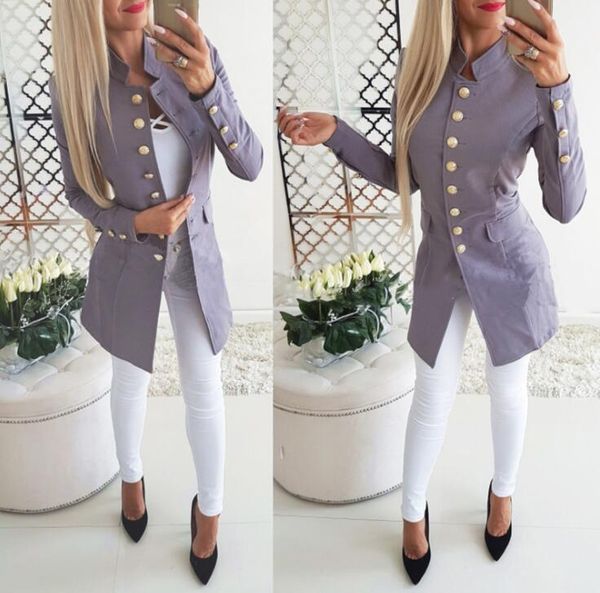 autumn jacket womens single-breasted coat women slim jackets fashion stand collar mid-length clothing europe and america, Black;brown
autumn jacket womens single-breasted coat women slim jackets fashion stand collar mid-length clothing europe and america, Black;brown