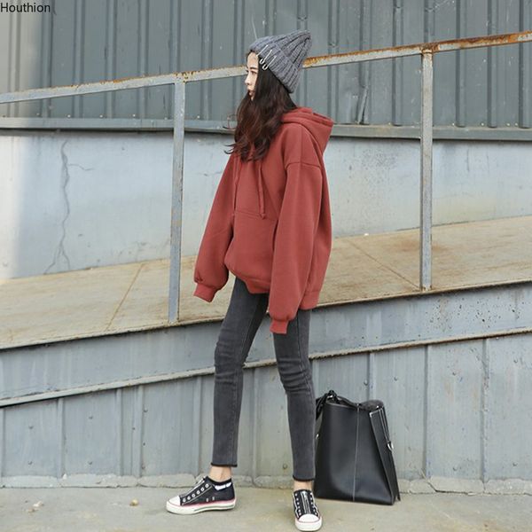 houthion women's sweater the new fashion casual temperament loose solid color pocket hooded collar long sleeve women, White;black
houthion women's sweater the new fashion casual temperament loose solid color pocket hooded collar long sleeve women, White;black