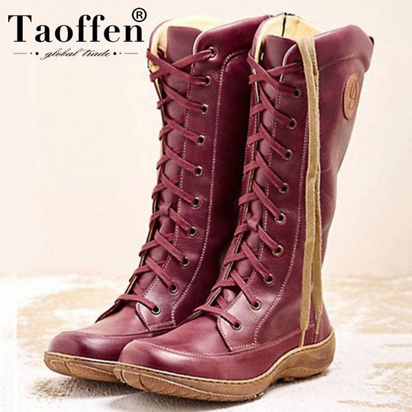 taoffen women knee high boots side zipper cross strap long boots round toe solid color winter warm women footwear size 35-43, Black
taoffen women knee high boots side zipper cross strap long boots round toe solid color winter warm women footwear size 35-43, Black