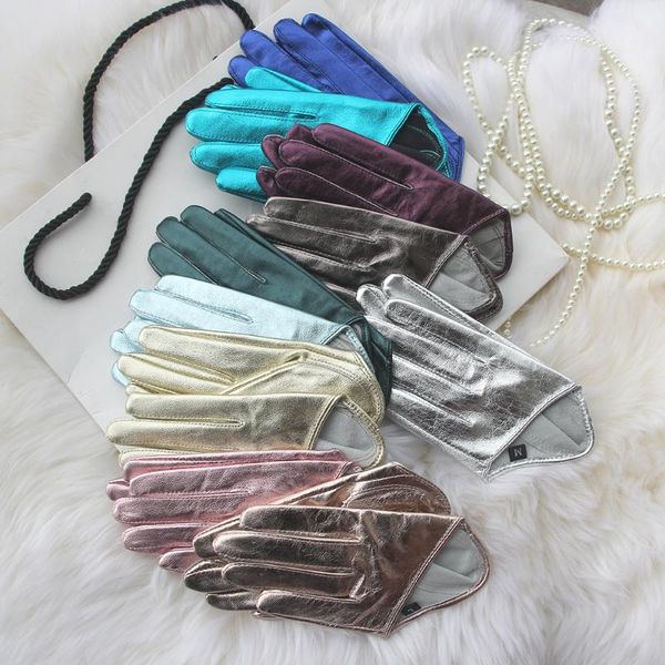 five fingers gloves women' runway patent leather half palm glove fashion female performance dancing party genuine sexy, Blue;gray
five fingers gloves women' runway patent leather half palm glove fashion female performance dancing party genuine sexy, Blue;gray